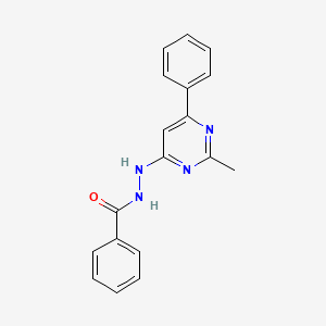 molecular formula C18H16N4O B5776930 N'-(2-methyl-6-phenyl-4-pyrimidinyl)benzohydrazide 