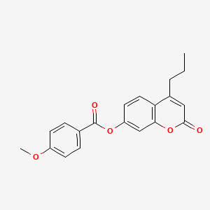 molecular formula C20H18O5 B5776939 2-oxo-4-propyl-2H-chromen-7-yl 4-methoxybenzoate 