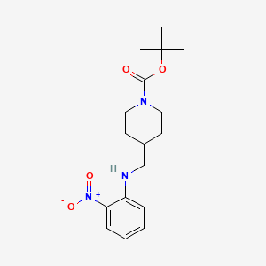 molecular formula C17H25N3O4 B577695 tert-Butyl 4-(((2-nitrophenyl)amino)methyl)piperidine-1-carboxylate CAS No. 1233953-16-6