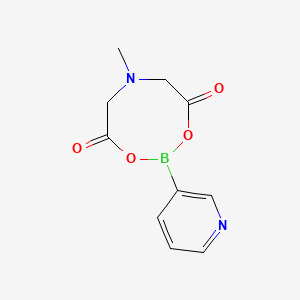 molecular formula C10H11BN2O4 B577696 6-Methyl-2-(pyridin-3-yl)-1,3,6,2-dioxazaborocane-4,8-dione CAS No. 1257740-56-9