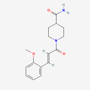 molecular formula C16H20N2O3 B5776960 1-[3-(2-methoxyphenyl)acryloyl]-4-piperidinecarboxamide 