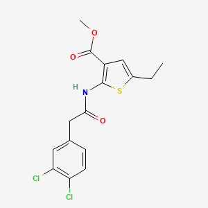 molecular formula C16H15Cl2NO3S B5776974 methyl 2-{[(3,4-dichlorophenyl)acetyl]amino}-5-ethyl-3-thiophenecarboxylate 