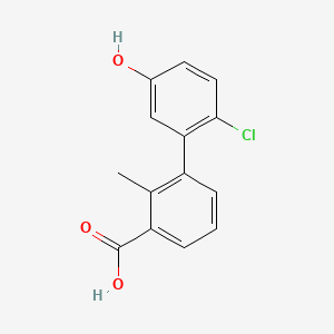 B577699 3-(2-Chloro-5-hydroxyphenyl)-2-methylbenzoic acid CAS No. 1261946-22-8