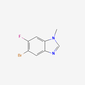 molecular formula C8H6BrFN2 B577700 5-Bromo-6-fluoro-1-methyl-1H-benzo[d]imidazole CAS No. 1311197-80-4