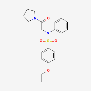 molecular formula C20H24N2O4S B5777003 4-ethoxy-N-[2-oxo-2-(1-pyrrolidinyl)ethyl]-N-phenylbenzenesulfonamide 