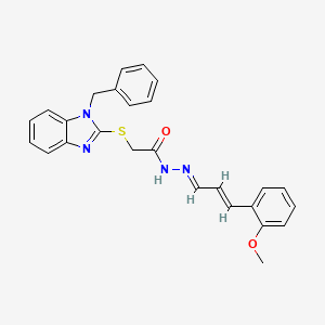 molecular formula C26H24N4O2S B5777032 2-[(1-benzyl-1H-benzimidazol-2-yl)thio]-N'-[3-(2-methoxyphenyl)-2-propen-1-ylidene]acetohydrazide 