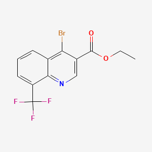 B577704 Ethyl 4-bromo-8-(trifluoromethyl)quinoline-3-carboxylate CAS No. 1242260-78-1