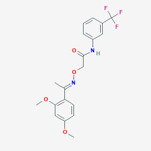 2-({[1-(2,4-dimethoxyphenyl)ethylidene]amino}oxy)-N-[3-(trifluoromethyl)phenyl]acetamide