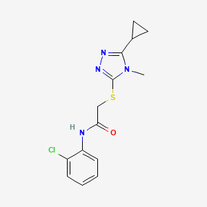 molecular formula C14H15ClN4OS B5777055 N-(2-chlorophenyl)-2-[(5-cyclopropyl-4-methyl-4H-1,2,4-triazol-3-yl)thio]acetamide 