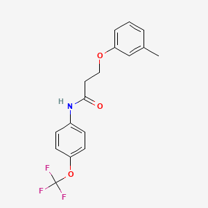 molecular formula C17H16F3NO3 B5777088 3-(3-methylphenoxy)-N-[4-(trifluoromethoxy)phenyl]propanamide 