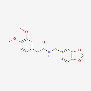 molecular formula C18H19NO5 B5777111 N-(1,3-benzodioxol-5-ylmethyl)-2-(3,4-dimethoxyphenyl)acetamide 