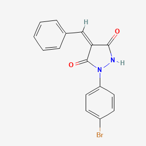molecular formula C16H11BrN2O2 B5777133 4-benzylidene-1-(4-bromophenyl)-3,5-pyrazolidinedione 