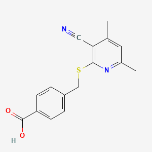 molecular formula C16H14N2O2S B5777135 4-{[(3-cyano-4,6-dimethyl-2-pyridinyl)thio]methyl}benzoic acid 