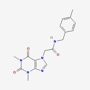 2-(1,3-dimethyl-2,6-dioxo-1,2,3,6-tetrahydro-7H-purin-7-yl)-N-(4-methylbenzyl)acetamide