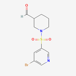 molecular formula C11H13BrN2O3S B577716 1-(5-Bromopyridin-3-ylsulfonyl)piperidine-3-carbaldehyde CAS No. 1275843-33-8