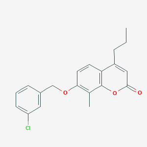 molecular formula C20H19ClO3 B5777160 7-[(3-chlorobenzyl)oxy]-8-methyl-4-propyl-2H-chromen-2-one 