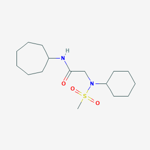 molecular formula C16H30N2O3S B5777186 N~1~-cycloheptyl-N~2~-cyclohexyl-N~2~-(methylsulfonyl)glycinamide 