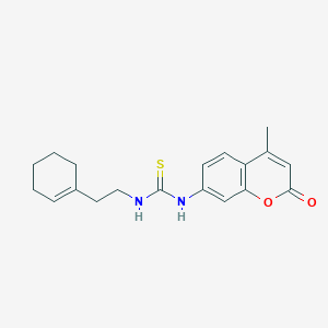 molecular formula C19H22N2O2S B5777195 N-[2-(1-cyclohexen-1-yl)ethyl]-N'-(4-methyl-2-oxo-2H-chromen-7-yl)thiourea 