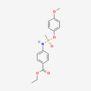 molecular formula C17H20NO5P B5777198 ethyl 4-{[(4-methoxyphenoxy)(methyl)phosphoryl]amino}benzoate 