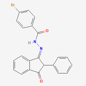 molecular formula C22H15BrN2O2 B5777235 4-bromo-N'-(3-oxo-2-phenyl-2,3-dihydro-1H-inden-1-ylidene)benzohydrazide 