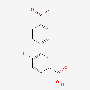 molecular formula C15H11FO3 B577727 3-(4-Acetylphenyl)-4-fluorobenzoic acid CAS No. 1261938-14-0