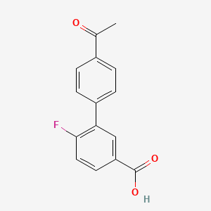 molecular formula C15H11FO3 B577727 3-(4-乙酰苯基)-4-氟苯甲酸 CAS No. 1261938-14-0