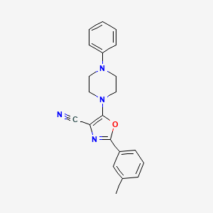 2-(3-methylphenyl)-5-(4-phenyl-1-piperazinyl)-1,3-oxazole-4-carbonitrile