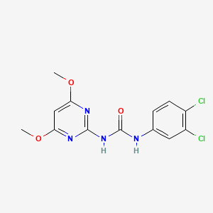 molecular formula C13H12Cl2N4O3 B5777292 N-(3,4-dichlorophenyl)-N'-(4,6-dimethoxy-2-pyrimidinyl)urea 