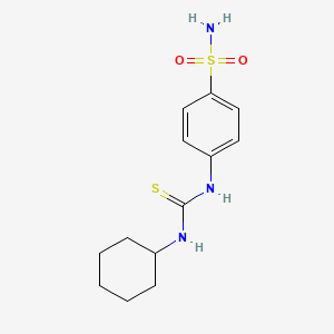 molecular formula C13H19N3O2S2 B5777296 4-{[(cyclohexylamino)carbonothioyl]amino}benzenesulfonamide 