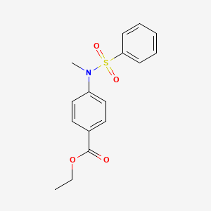 molecular formula C16H17NO4S B5777310 ethyl 4-[methyl(phenylsulfonyl)amino]benzoate 