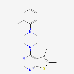 molecular formula C19H22N4S B5777318 5,6-dimethyl-4-[4-(2-methylphenyl)-1-piperazinyl]thieno[2,3-d]pyrimidine 