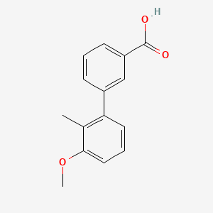 molecular formula C15H14O3 B577732 3'-Methoxy-2'-methylbiphenyl-3-carboxylic acid CAS No. 1215206-68-0