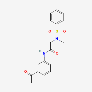 molecular formula C17H18N2O4S B5777327 N~1~-(3-acetylphenyl)-N~2~-methyl-N~2~-(phenylsulfonyl)glycinamide 