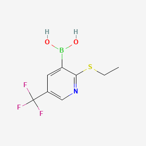 molecular formula C8H9BF3NO2S B577733 2-Ethylthio-5-trifluoromethylpyridine-3-boronic acid CAS No. 1256345-55-7