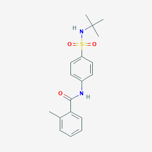 molecular formula C18H22N2O3S B5777334 N-{4-[(tert-butylamino)sulfonyl]phenyl}-2-methylbenzamide 