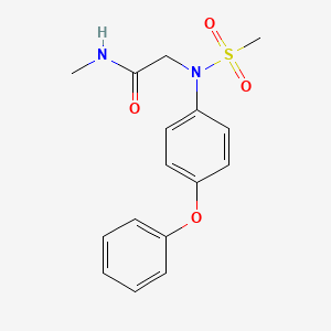 molecular formula C16H18N2O4S B5777339 N~1~-methyl-N~2~-(methylsulfonyl)-N~2~-(4-phenoxyphenyl)glycinamide 