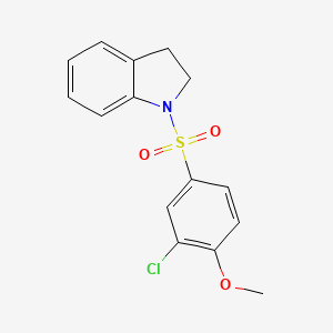 molecular formula C15H14ClNO3S B5777373 1-[(3-chloro-4-methoxyphenyl)sulfonyl]indoline 