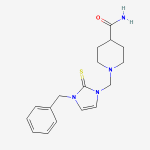 molecular formula C17H22N4OS B5777410 1-[(3-benzyl-2-thioxo-2,3-dihydro-1H-imidazol-1-yl)methyl]-4-piperidinecarboxamide 