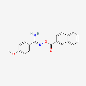 molecular formula C19H16N2O3 B5777414 4-methoxy-N'-(2-naphthoyloxy)benzenecarboximidamide 