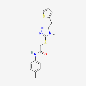 molecular formula C17H18N4OS2 B5777426 N-(4-methylphenyl)-2-{[4-methyl-5-(2-thienylmethyl)-4H-1,2,4-triazol-3-yl]thio}acetamide 