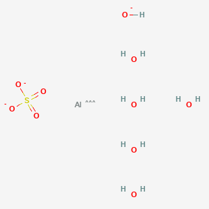 molecular formula AlH11O10S-3 B577746 Aluminum hydroxide sulfate, pentahydrate CAS No. 12408-53-6
