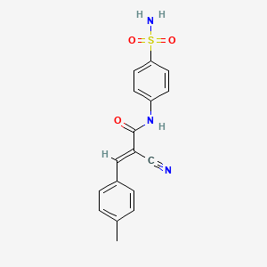 molecular formula C17H15N3O3S B5777466 N-[4-(aminosulfonyl)phenyl]-2-cyano-3-(4-methylphenyl)acrylamide 