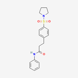molecular formula C19H22N2O3S B5777479 N-phenyl-3-[4-(1-pyrrolidinylsulfonyl)phenyl]propanamide 
