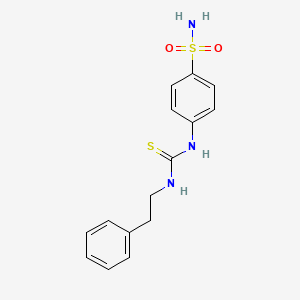molecular formula C15H17N3O2S2 B5777490 4-({[(2-phenylethyl)amino]carbonothioyl}amino)benzenesulfonamide 