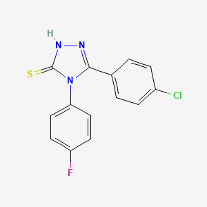 molecular formula C14H9ClFN3S B5777528 5-(4-chlorophenyl)-4-(4-fluorophenyl)-2,4-dihydro-3H-1,2,4-triazole-3-thione 