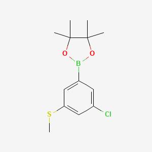 molecular formula C13H18BClO2S B577753 2-(3-クロロ-5-(メチルチオ)フェニル)-4,4,5,5-テトラメチル-1,3,2-ジオキサボロラン CAS No. 1256360-24-3