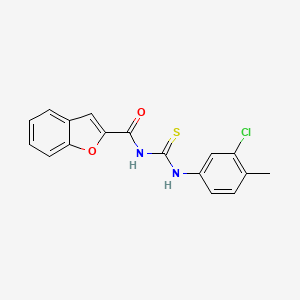 molecular formula C17H13ClN2O2S B5777538 N-{[(3-chloro-4-methylphenyl)amino]carbonothioyl}-1-benzofuran-2-carboxamide 