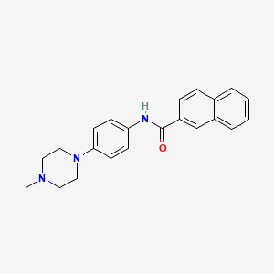 molecular formula C22H23N3O B5777544 N-[4-(4-methyl-1-piperazinyl)phenyl]-2-naphthamide 