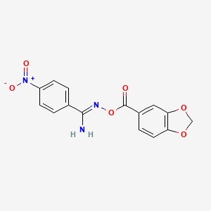 molecular formula C15H11N3O6 B5777578 N'-[(1,3-benzodioxol-5-ylcarbonyl)oxy]-4-nitrobenzenecarboximidamide 