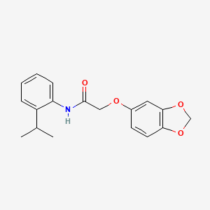molecular formula C18H19NO4 B5777584 2-(1,3-benzodioxol-5-yloxy)-N-(2-isopropylphenyl)acetamide 